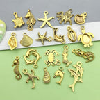 Sailanzi 100pcs Antique Golden Ocean Series Starfish Pendant Jewelry Making DIY Keychain Earrings Pendant Various Design Charms for Jewelry Making Bracelets Necklace (SN882) - color: SN882