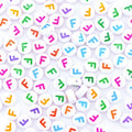 300Pcs Acrylic Letter Beads F 4X7mm Individual Round Alphabet Beads for Friendship Jewelry Making - color: Round - F