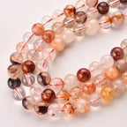 6mm Red Hematoid Quartz Stone Beads Natural Crystal Gemstone Round Loose Beads for DIY Jewelry Making 15"/Strand - color: Red Hematoid Quartz, size: 6mm
