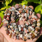 400pcs Natural Chip Stone Beads for Jewelry Making Alashan Agate 5-8mm Irregular Gemstones Healing Crystal Loose Rocks Bead Hole Drilled for Ring Earrings Necklace Bracelet Making DIY Art Crafts - color: Alashan agate(2 Strands-62")