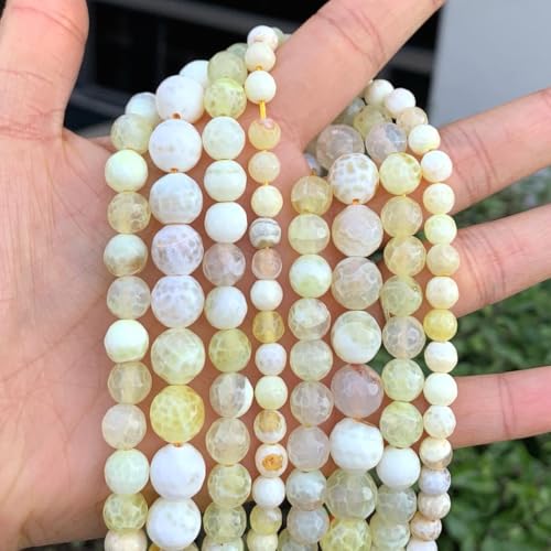 90pcs Adabele Natural Faceted Yellow Fire Agate Healing Gemstone 4mm (0.16 Inch) Small Round Loose Beads Gem Stone Spacer for DIY Craft Jewelry Making GH3-4 - color: Faceted Yellow Fire Agate, size: 4mm (90pcs/1 Strand)