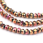 Craftdady 10 Strands 3mm Rose Gold Faceted Glass Briolette Rondelle Beads Electroplate Metallic Tiny Spacer Beads About 1960Pcs for Jewelry Craft Necklace Earring Making - color: Rose Gold, size: 3x2mm