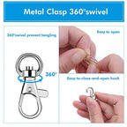 Key Chain Swivel Hooks, Anezus 100pcs Keychain Hardware Metal Swivel Snap Hook Lanyard Clips Hooks with Keychain Rings for Keychain Hardware and Lanyard Charms