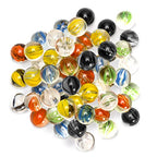 Yellow Mountain Imports 60 Pieces Translucent Chinese Checkers Glass Marbles with Petal Design - 14 Millimeters - size: 14mm(Crystal)