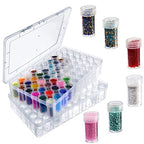 2packs 60 Grids Bead Organizer and Storage Diamond Painting Containers Portable Plastic Case Box Arts Crafts Storage for Seeds Beads Sewing Cosmetic Nail Glitter Powder Small Parts Rhinestones - size: 2 Packs