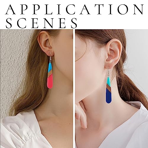 FASHEWELRY 20Pcs Teardrop Resin Wood Earrings Charms Drop Wooden Earring Blanks Earring Findings Bohemian Wooden Earring Pieces for Jewelry Making - color: 3 Tone-Teardrop