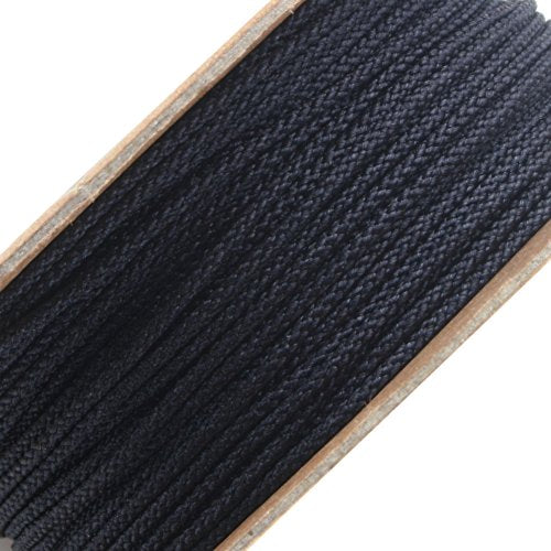 BEADNOVA 1mm Black Color Premium Grade Nylon Beading Thread String Rope Roll Macrame Cord 20 Yard 60 Feet 18m - color: Black