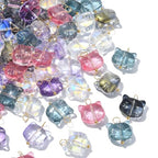 Ipotkitt 100 Pcs 5 Colors Glass Cat Head Charms Colorful Crystal Animal Head Kitten Cute Pet Charms with Golden Tone Brass Loops for Jewelry Making - color: 100pcs-Glass Cat Head Charms
