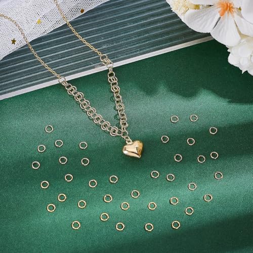 PH PandaHall 100pcs 24K Gold Jump Rings, 6mm Open Jump Rings Golden Brass Jewelry Connector Ring 18 Gauge Unsoldered O Ring for Earrings Bracelets Necklaces Chain Choker DIY Crafting - size: 6mm