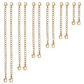 UUBAAR 12 PCS Necklace Extenders - Stainless Steel Necklace Extension Chain for Jewelry, Bracelets & Anklets (1"-6" Lengths, Gold) - color: Gold