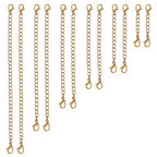 UUBAAR 12 PCS Necklace Extenders - Stainless Steel Necklace Extension Chain for Jewelry, Bracelets & Anklets (1"-6" Lengths, Gold) - color: Gold