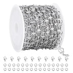 YOUBEIYEE 13 Feet Jewelry Chains Bulk Stainless Steel Silver Crown Links Chain for Jewelry Making Women Necklace DIY Jewelry Supplies Findings - color: Crown Silver