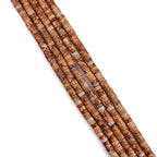 BEADIA Natural Brown Picture Jasper Spacer Beads Caps Loose Semi Gemstone for Beading Jewelry Making 6mmx3mm 38cm - color: Brown Picture Jasper, size: Round 6mm x 3mm