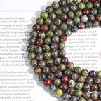 Natural Dragon Bloodstone Beads 8mm Round Stone Beads for DIY Bracelets Necklace Earrings Making 45pcs - color: Dragon Bloodstone, size: 8mm