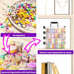 Bead Organizer Box 120 Pcs, 4-Tier Large Capacity Stackable Bead Storage Containers, Portable Plastic Craft Organizers for Jewelry Making, Bracelets, DIY, Nail Art Charms - size: 4-Tier 120 Compartments