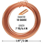 The Beadsmith Half-Round Craft Wire – Soft Temper Jewelry Wire, Copper Color, 18 Gauge, 7 Yards - color: Copper, size: 18 Gauge