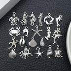 WOCRAFT 60pcs Antique Silver Ocean Charms Bracelet Charms for Jewelry Making Sets DIY Necklace Bracelet Keychain Crafting Charms Kit Craft Supplies (SN881) - color: Antique Silver, size: Ocean Charms