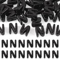 FASHEWELRY 30Pcs Acrylic Letter N Beads with Large Hole Big Plastic Letter Blocks European Beads 3D Letters Chunky Vowel Initial Alphabet Bead for Key Chains Necklace DIY Arts Craft Projects - color: Black, size: N
