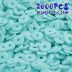 2000pcs Cyan Clay Beads for Bracelets Making, Flat Round Polymer Clay Beads 6mm Spacer Heishi Beads for Jewelry Making Earring Bracelets Necklace - color: Cyan 11