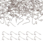 Pandahall 300pcs Stainless Steel Earring Hooks Surgical Hook Earwire with Ball End Fish Ear Wire for Jewelry Making 22x12x2mm