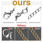 Necklace Extenders, 10Pcs Stainless Steel Gold Silver Necklace Bracelet Anklet Extension Chains with Lobster Clasps and Closures for Jewelry Making - color: Gold Silver