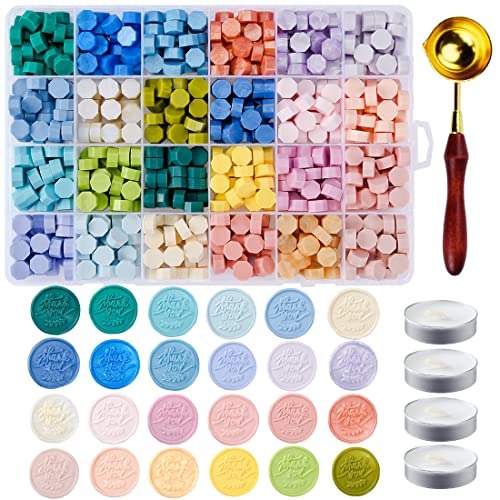 Morandi Assorted Color Seal Beads - 24 Colors for Making Wax Seals, Decor for Envelope Letter Wedding Invitation and Sealing Wine Bottle - color: Morandi Assorted Color