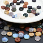 40 Pcs Healing Loose Beads Coin Shape Natural Necklace Stone Pendants Crystal Charms for Jewelry Making DIY Craft - color: coin