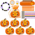 BeYumi Halloween Bracelet Craft Kit - 24 Pack Halloween Boo Letter Beads Friendship Bracelets with Pumpkin Gift Cards DIY Thankful Craft Kit Party School Classroom Party Fun Activities - style: BOO