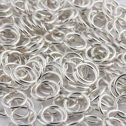 100pcs Open Jump Ring 4mm (0.16 Inch) Small O Ring Connector (Wire 0.8mm/20 Gauge) Sterling Silver Plated Brass for DIY Craft Jewelry Making CF83-4 - color: Silver, size: 4mm (100pcs)