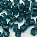 100pcs 6mm Crystal Glass Cube Beads Square Glass Beads Crystal Spacer Beads for Bracelets Necklace Earring DIY Jewelry Making Craft(Peacock Blue) - color: Peacock Blue, size: 6mm