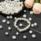 LiQunSweet 200 Pcs 4 Styles Rose Shape ABS Plastic Imitation Pearl Beads Flowers Loose Spacer Beads for DIY Jewelry Crafts Gifts - color: Rose Shape Imitation Pearl Beads_200 Pcs