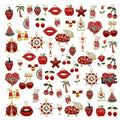 30pcs Mixed Enamel Charms Pendants for Jewelry Making Bulk lot Necklace Earrings Bracelet Craft Findings - color: Red