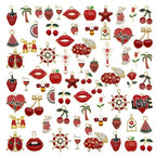 30pcs Mixed Enamel Charms Pendants for Jewelry Making Bulk lot Necklace Earrings Bracelet Craft Findings - color: Red