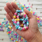 Pool Party Mix Plastic Pony Beads, Made in The USA, 6 x 9mm, Plastic Beads for Jewelry Making, Banners, Concert Festival Bracelets, Necklaces, Art & Fashion, Bulk 700 Beads