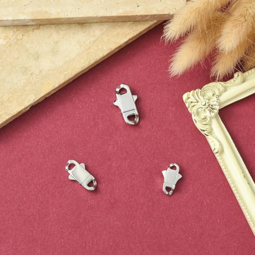 DanLingJewelry 3Pcs 3 Sizes Release Stainless Steel Buckle Clasps Spring Cuban Link Clasps for Braided Chain Necklace Jewelry Making Supplies - color: 3pcs - cuban clasps