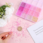 SUNNYCLUE 1 Box 156g Glass Seed Bead Bulk Bracelet Glass Seed Beads 2mm Mini Round Craft Findings Pink Small Loose Spacers for Jewelry Making DIY Earrings Friendship Bracelets Necklace