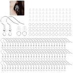 600Pcs Hypoallergenic Earring Hooks, Silver Earring Making Kit, Supplies with Earring Backs and Jump Rings for Jewelry Making (Silver) - color: Silver