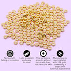 200Pcs 5mm Gold Flat Spacer Beads 18K Gold Plated Loose Beads for Jewelry Making DIY Bracelet Necklace Earring - size: 5mm