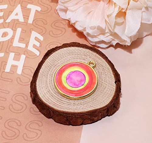 Shapenty 3 Colors Metal Open Bezel Hollow Mold Pendants Blank Round Frame Hollow Charms for Resin Craft Projects Keychain Earrings Necklace Jewelry Making, 30PCS