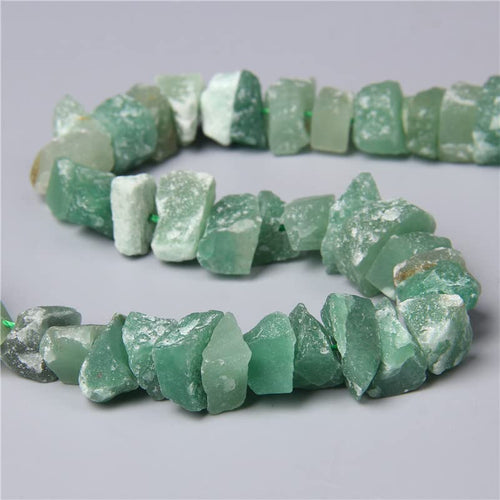 10-13mm Natural Irregular Freeform Raw Green Aventurine Stone Nugget Beads Reiki Crystal Healing Minerals Quartz Bead DIY Jewelry Making - color: Green Aventurine