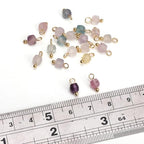 Beadia Natural Faceted Cube Stone Charms 4mm 30pcs with Untarnish Metal Accessories Loose Square Beads for DIY Jewelry Making - color: Fluorite