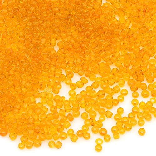 Perlin Glass Seed Beads 2mm 11/0 Round Mini Small Pony Beads 6500pcs for Making Earrings Bracelets Pendants Waist Jewelry DIY Handmade Transparent Color Kit (Topas) - color: Topas