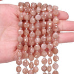 8×5mm Sunstone Natural Stone Beads for Jewelry Making About 35-40pcs 1 Strand 15" Drilled Flat Faceted Cabochon Gemstone Beads for Bracelets Necklace DIY Crafts - color: Sunstone
