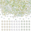 Beadthoven 405Pcs 4mm Bicone Glass Beads Green Crystal Glass Seed Beads Rainbow Plated Transparent Small Mini Pony Loose Spacers for Bracelets Jewelry Making Necklace DIY Crafts Supplies - color: Green