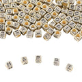 1000Pcs Gold Acrylic Cube Letter Beads 6 * 6mm Black Alphabet A-Z Beads for DIY Bracelet Necklace Jewelry Making - color: Gold Mixed Black Letter A-Z