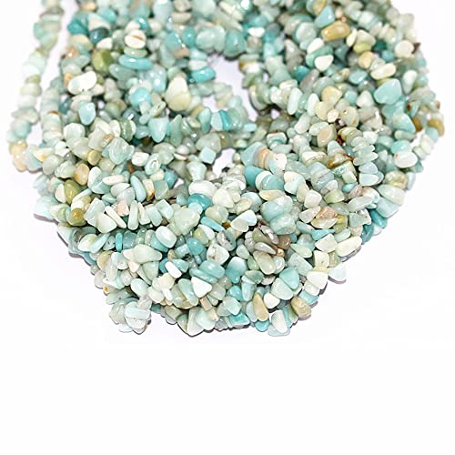 5-8mm Natural Amazonite Gemstone Chips Loose Beads Semi Precious for Jewelry Making DIY Handmade Craft Supplies 1 Strand per Bag Approxi 34" - color: Amazonite Chips