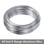 Aluminum Wire, Anezus 9 Gauge Bendable Metal Armature Aluminum Craft Wire for Wreath Making Beading Floral (Silver, 3 mm, 50 Feet/15m) - style: Silver