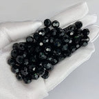 Jmassyang 100 Pieces 8mm Faceted Round Crystal Glass Beads Spacer Beads for Jewelry Making, Bracelets Necklaces Earrings Wind Chimes Suncatchers(Black) - color: Black, size: 8mm