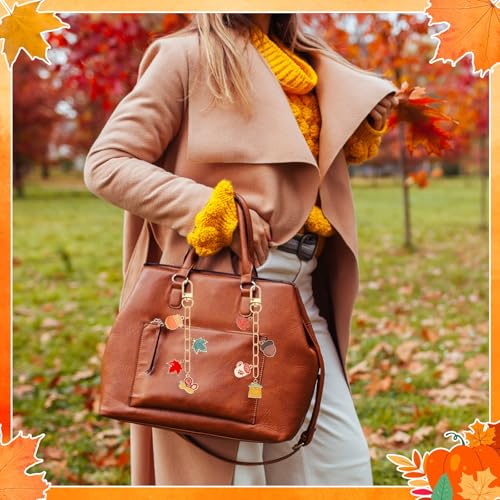 AUGSUN 189Pcs Fall Keychain Making Kit, Autumn Charm Jewelry Chain Making Crafts, 60 Thanksgiving Charms 12 Keychain Clips Hooks 15 Extender Chains 100 Jump Ring and Jewelry Plier for Holiday Gifts - style: Fall