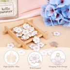 Beadthoven 100pcs Enamel Charms Cherry Blossom Daisy Flower Pendants Gold Plated Small Cute Bulk for Jewelry Making Bracelet Necklace Earrings Keychain DIY Accessories - color: Sakura Flower-White